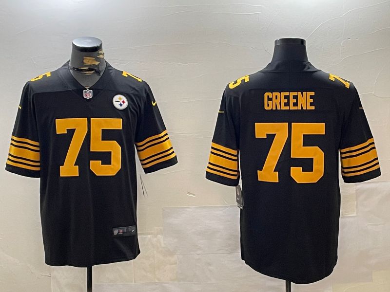 Men Pittsburgh Steelers 75 Greene Black 2024 Nike Limited NFL Jersey style 1